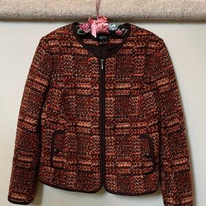 Talbots Women's Orange and Black Tweed Blazer
